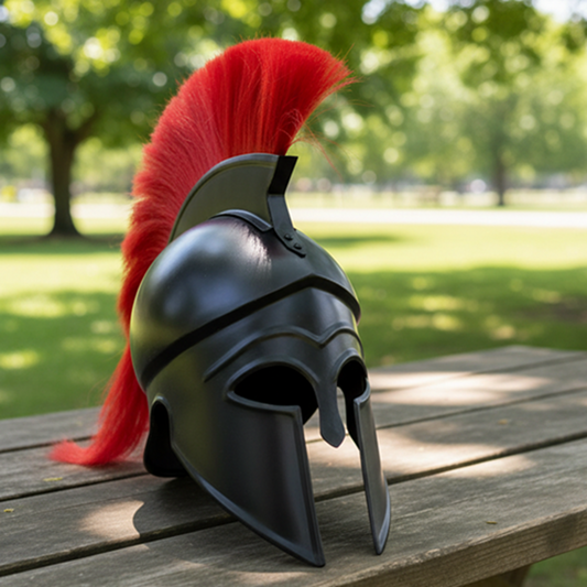 Greek Corinthian Warrior Helmet – Medieval Armor Gift with Display Stand
