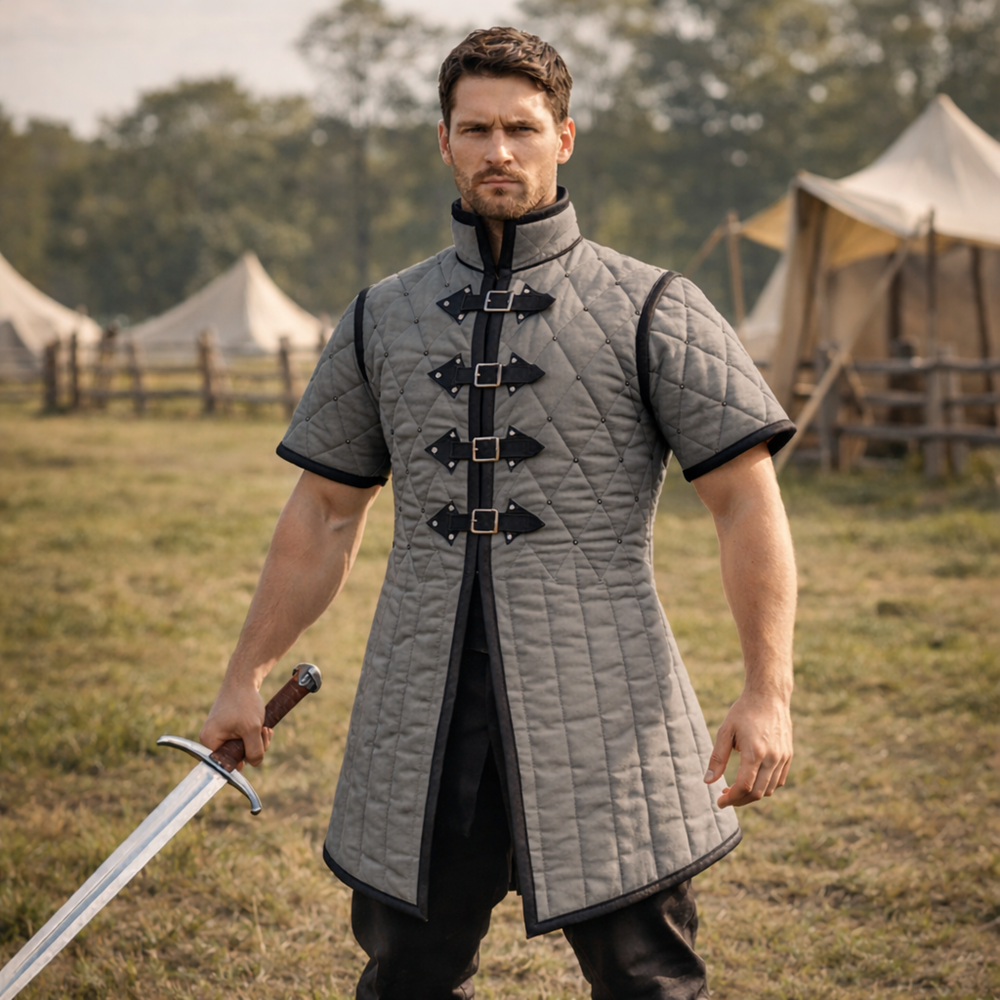 Medieval Quilted Gambeson – Padded Arming Jacket for LARP & Ren Faire