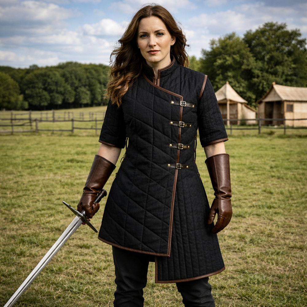 Medieval Yellow Gambeson | LARP Viking Quilted Jacket Costume