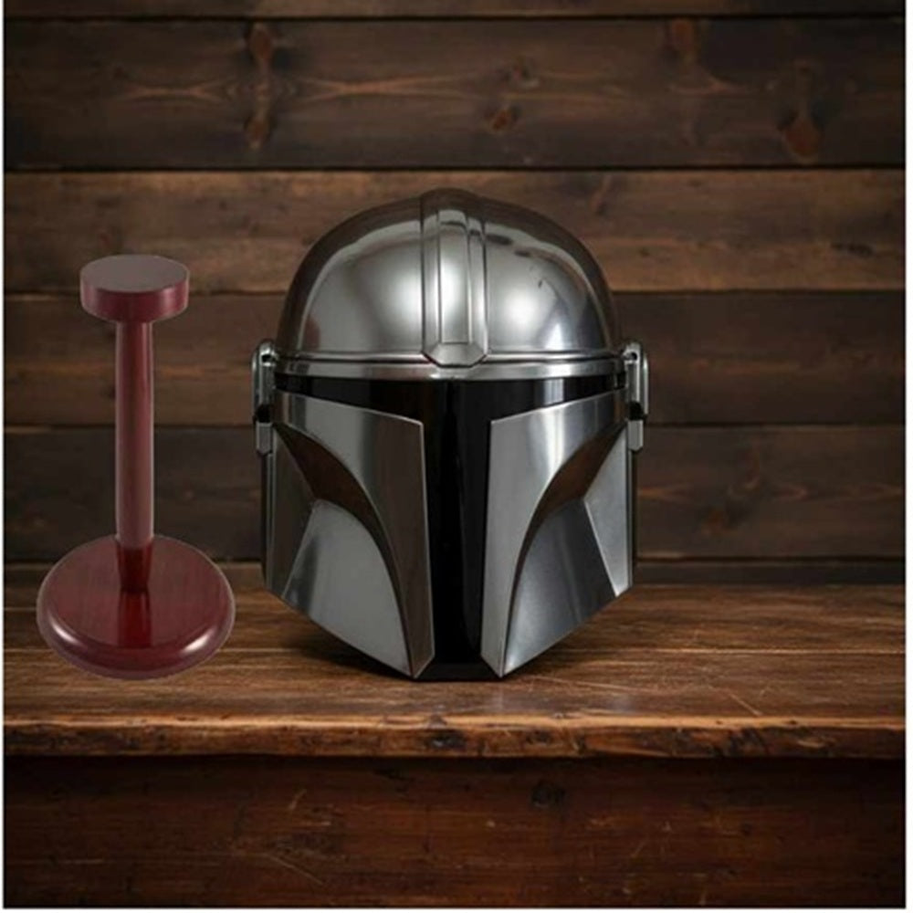 Mandalorian Helmet : Free Wooden Stand , Metal Replica Reproduction