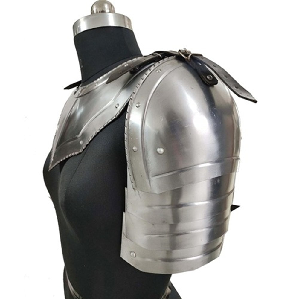 Medieval Steel Gorget and Pauldrons Set | LARP Reenactment Armor