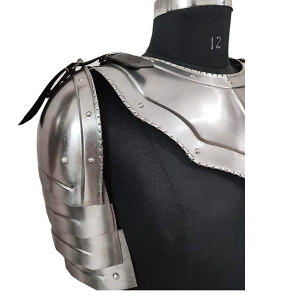 Medieval Steel Gorget and Pauldrons Set | LARP Reenactment Armor