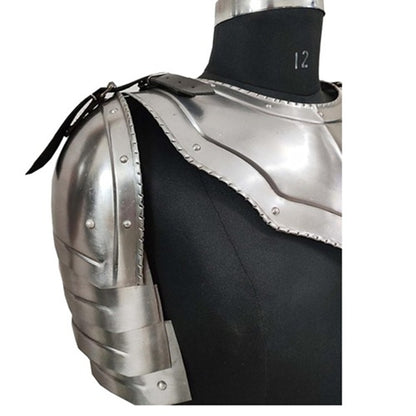 Medieval Steel Gorget and Pauldrons Set | LARP Reenactment Armor
