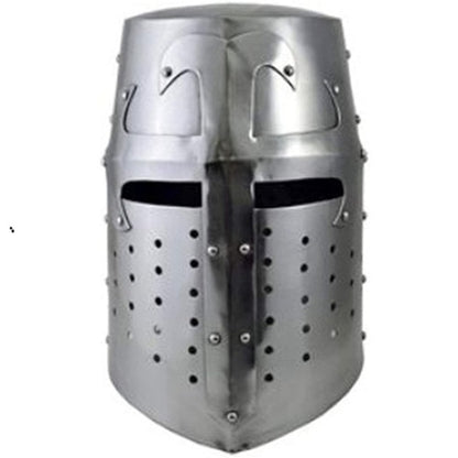Crusader Knight Templar Helmet – Medieval Armor with Display Stand
