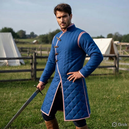 Medieval Cotton Gambeson Jacket – Quilted Aketon Costume Armor