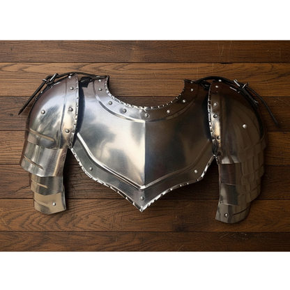 Medieval Steel Gorget and Pauldrons Set | LARP Reenactment Armor