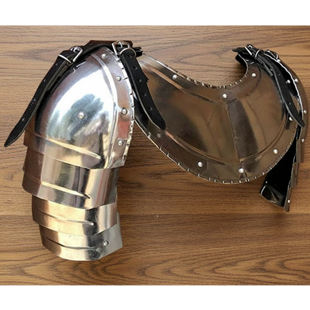 Medieval Steel Gorget and Pauldrons Set | LARP Reenactment Armor