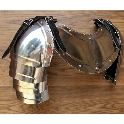 Medieval Steel Gorget and Pauldrons Set | LARP Reenactment Armor