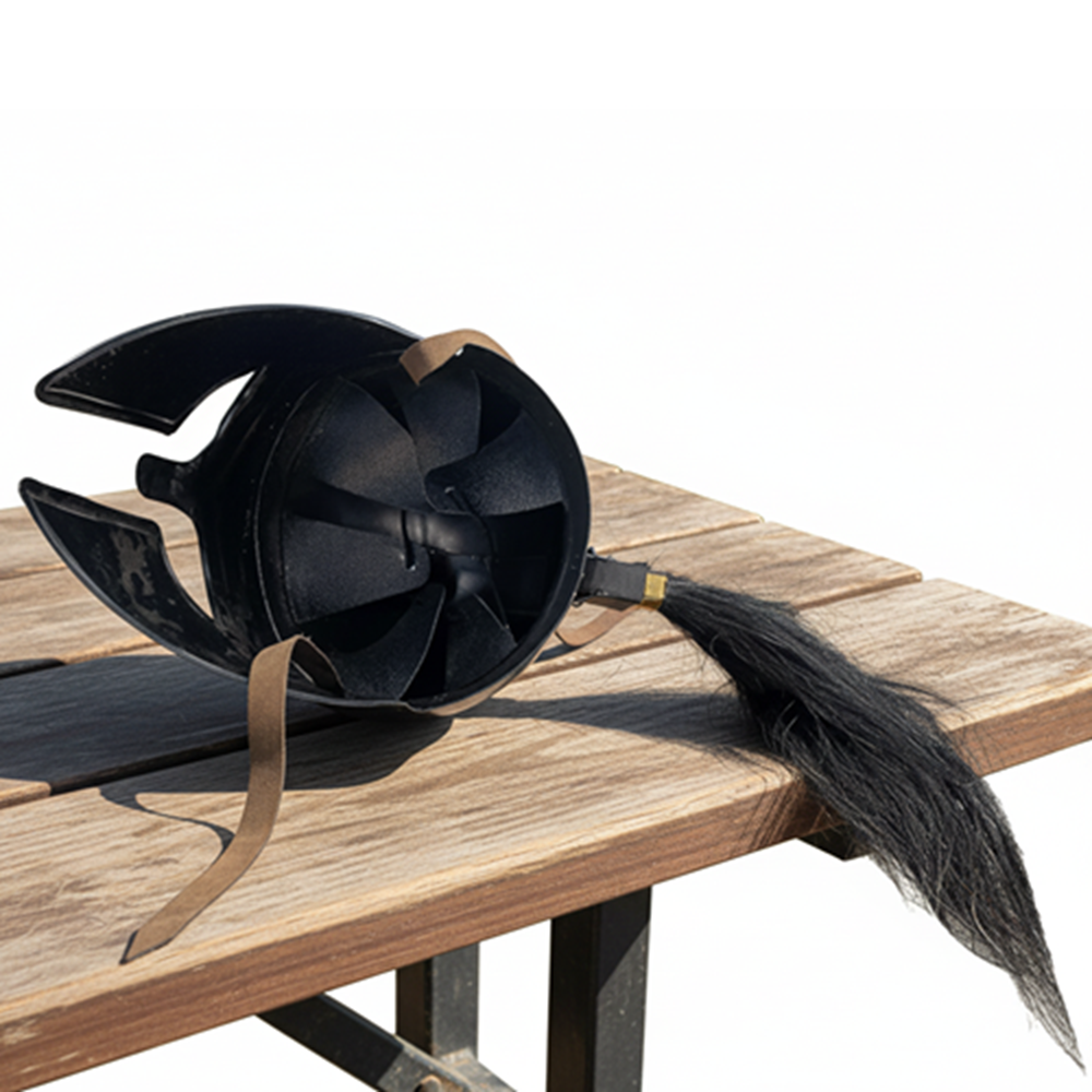 Greek Corinthian Helmet Replica | Medieval Armor with Wooden Stand