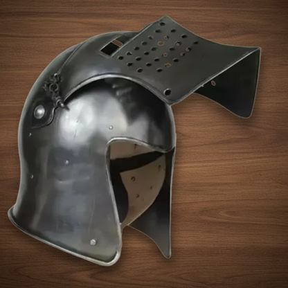 Medieval Barbute Helmet – Barbuta Armor Helm for Reenactment & Cosplay with stand