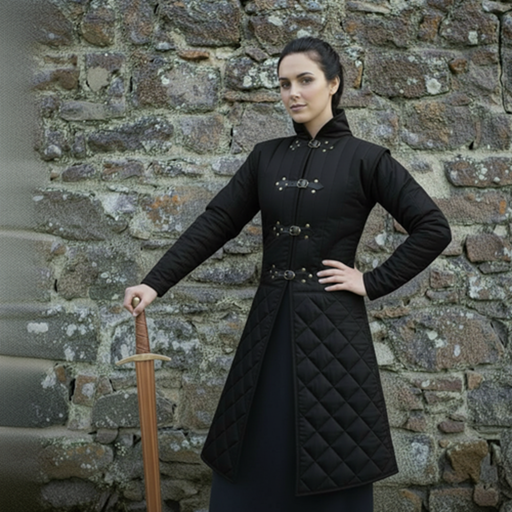 Medieval Quilted Gambeson Coat, Cotton Armor Jacket for LARP SCA Reenactment