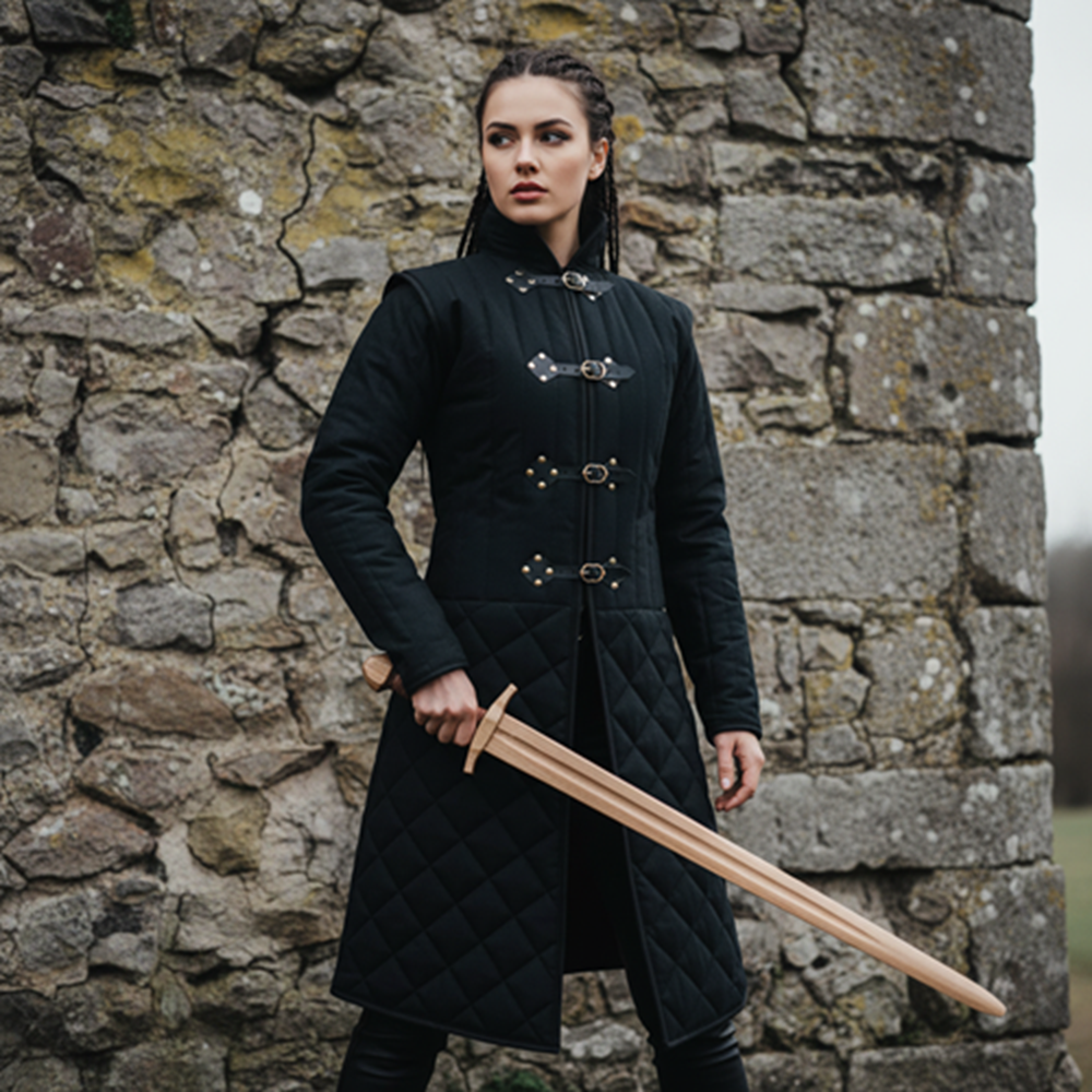 Medieval Quilted Gambeson Coat, Cotton Armor Jacket for LARP SCA Reenactment