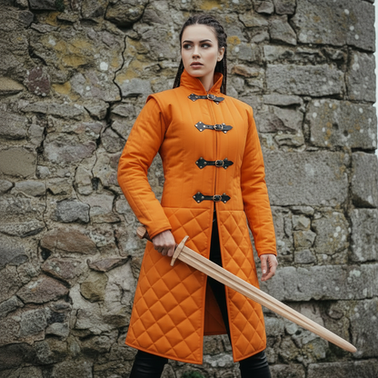 Medieval Quilted Gambeson Coat, Cotton Armor Jacket for LARP SCA Reenactment