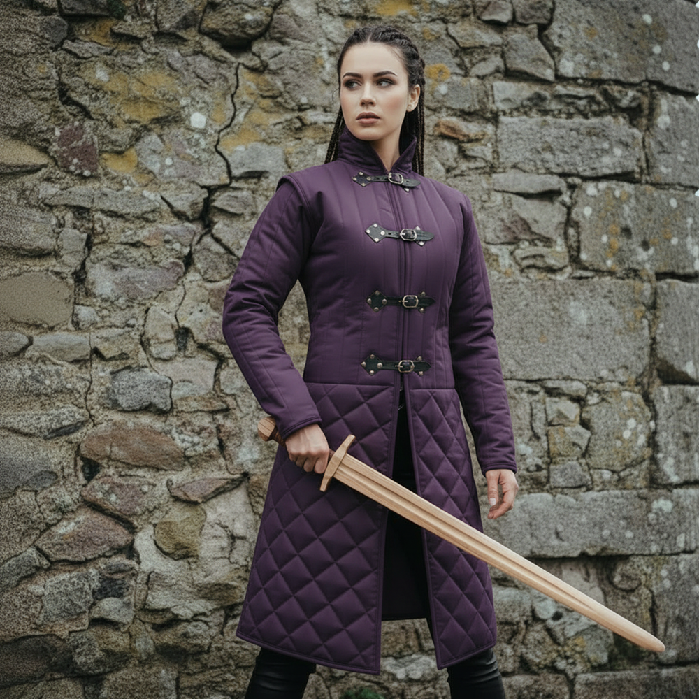 Medieval Quilted Gambeson Coat, Cotton Armor Jacket for LARP SCA Reenactment