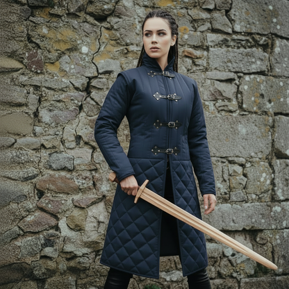 Medieval Quilted Gambeson Coat, Cotton Armor Jacket for LARP SCA Reenactment