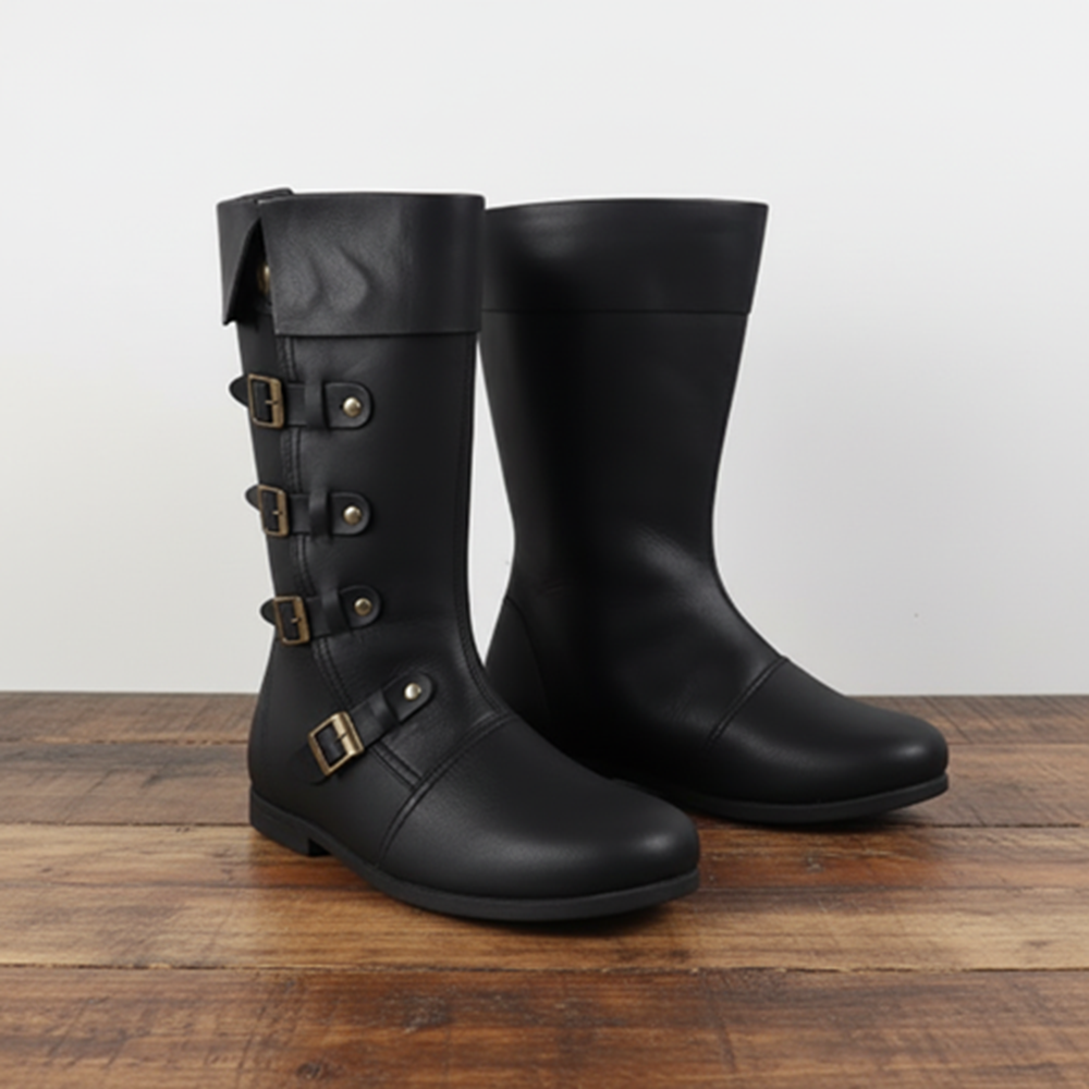 Medieval Leather Boots – Renaissance Viking Pirate Shoes