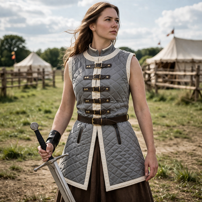 Sleeveless Gambeson – Thick Padded Medieval Armor for LARP & Reenactment