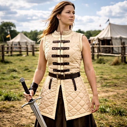 Sleeveless Gambeson – Thick Padded Medieval Armor for LARP & Reenactment