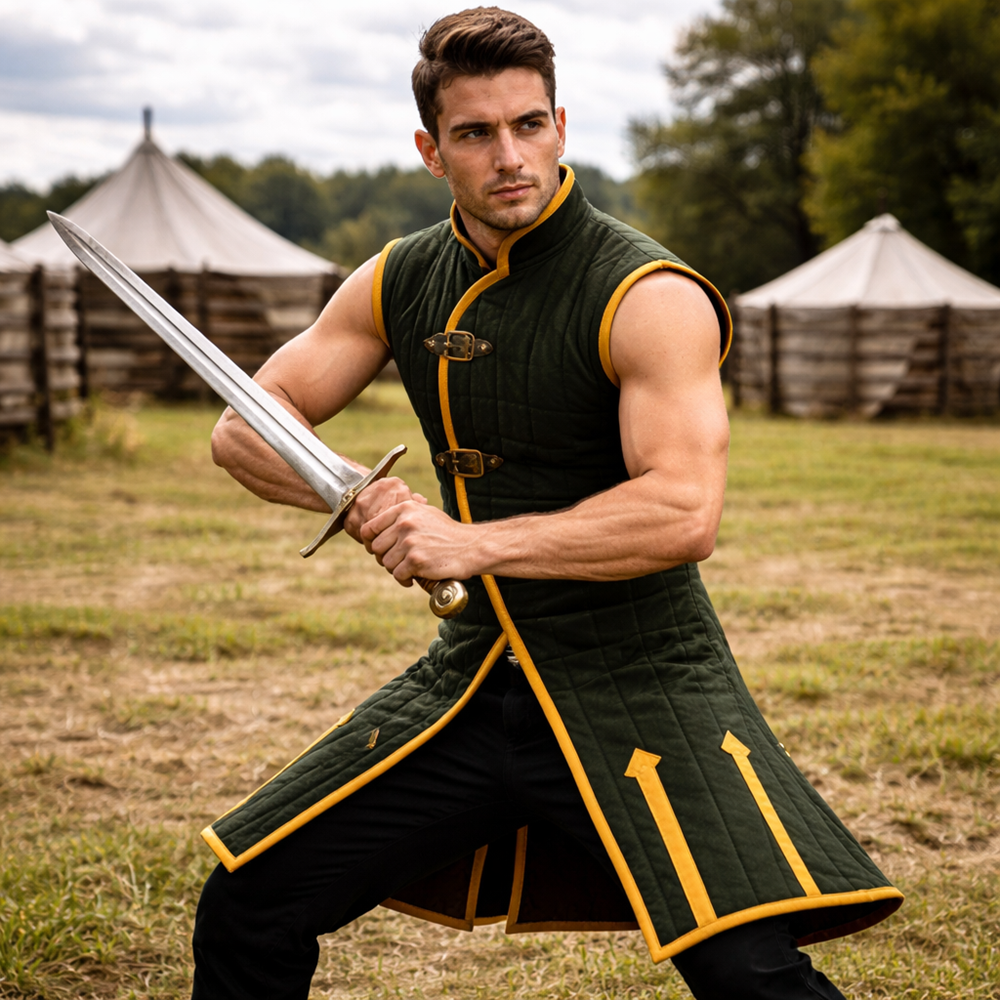 Medieval Quilted Sleeveless Gambeson Vest – Renaissance LARP Warrior
