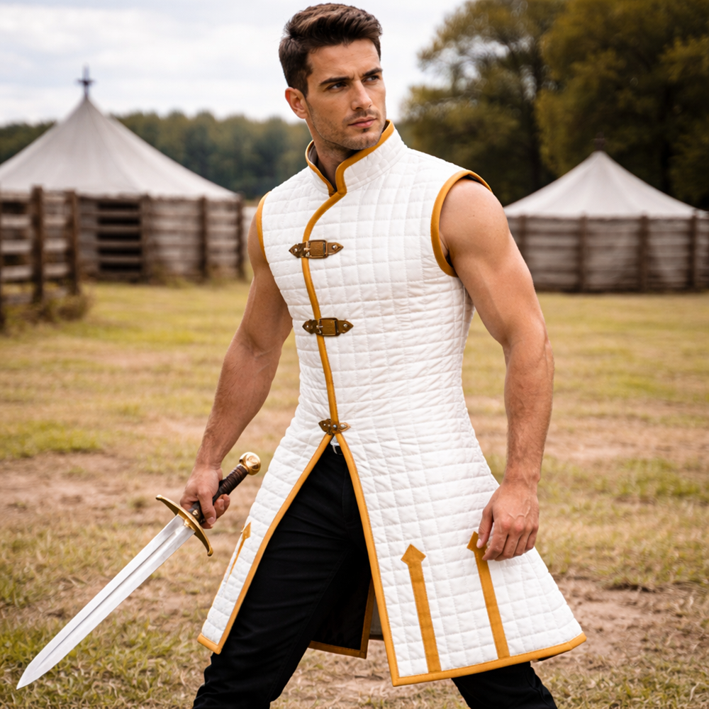 Medieval Quilted Sleeveless Gambeson Vest – Renaissance LARP Warrior