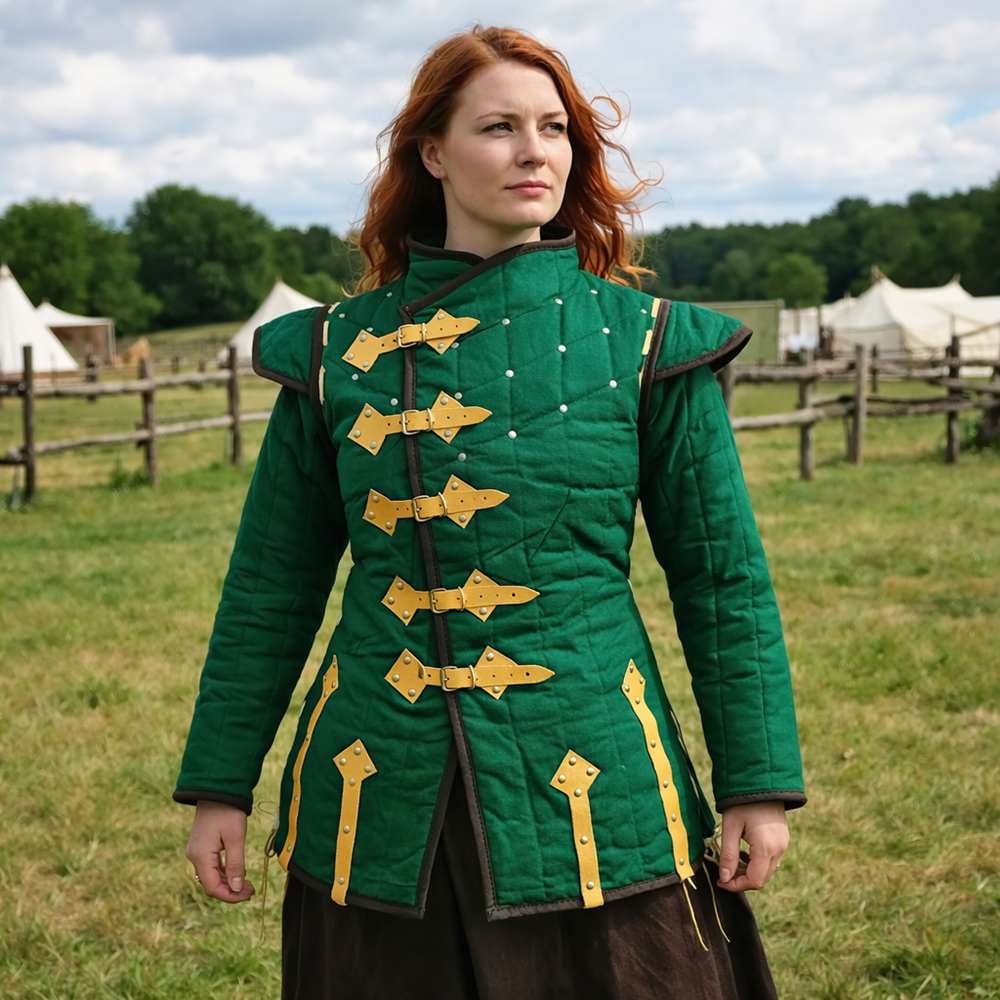 Viking Arming Gambeson Doublet – Full Sleeve Padded Medieval Armor