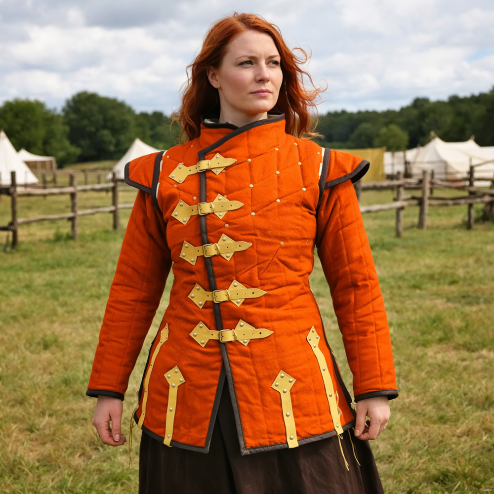 Viking Arming Gambeson Doublet – Full Sleeve Padded Medieval Armor