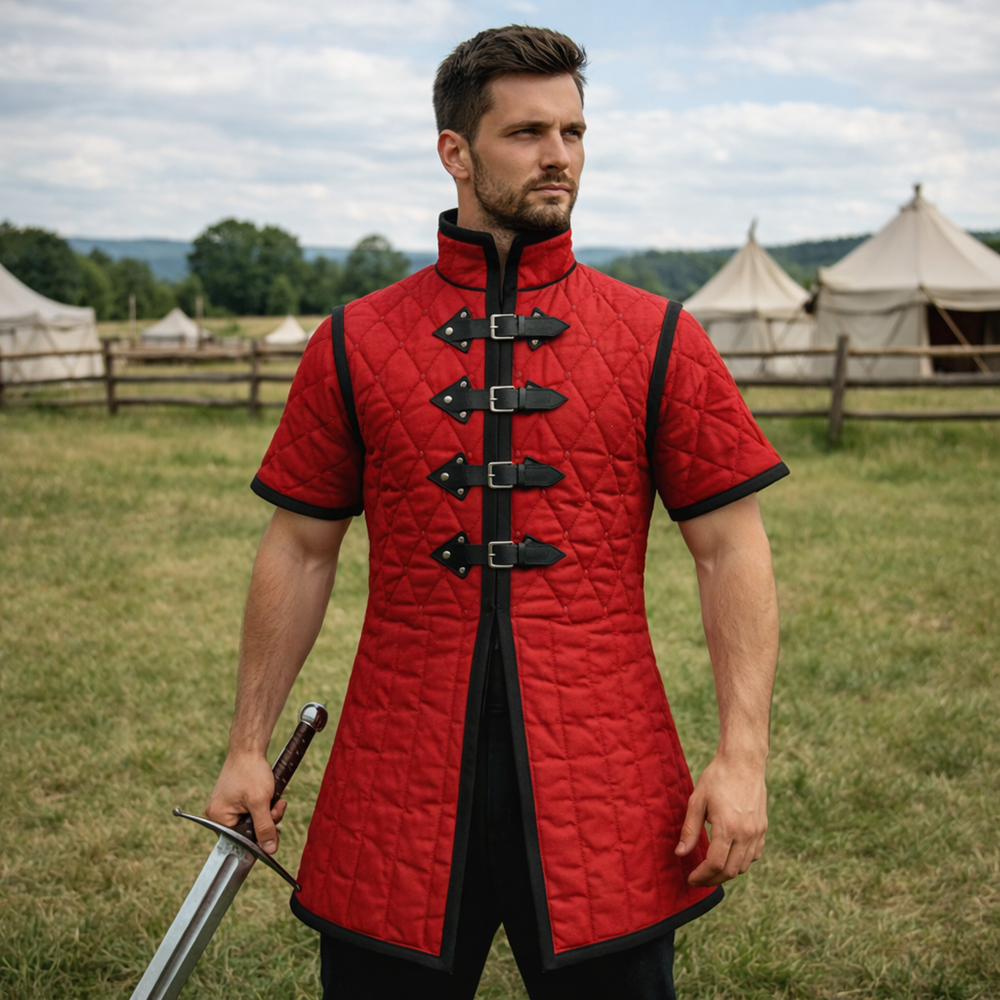 Medieval Quilted Gambeson – Padded Arming Jacket for LARP & Ren Faire