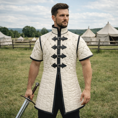 Medieval Quilted Gambeson – Padded Arming Jacket for LARP & Ren Faire