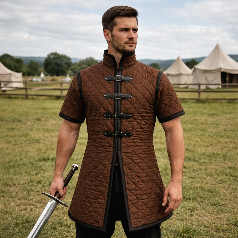 Medieval Quilted Gambeson – Padded Arming Jacket for LARP & Ren Faire