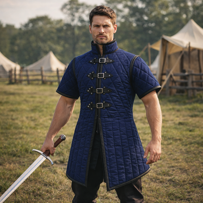 Medieval Quilted Gambeson – Padded Arming Jacket for LARP & Ren Faire
