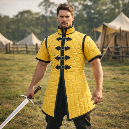 Medieval Quilted Gambeson – Padded Arming Jacket for LARP & Ren Faire