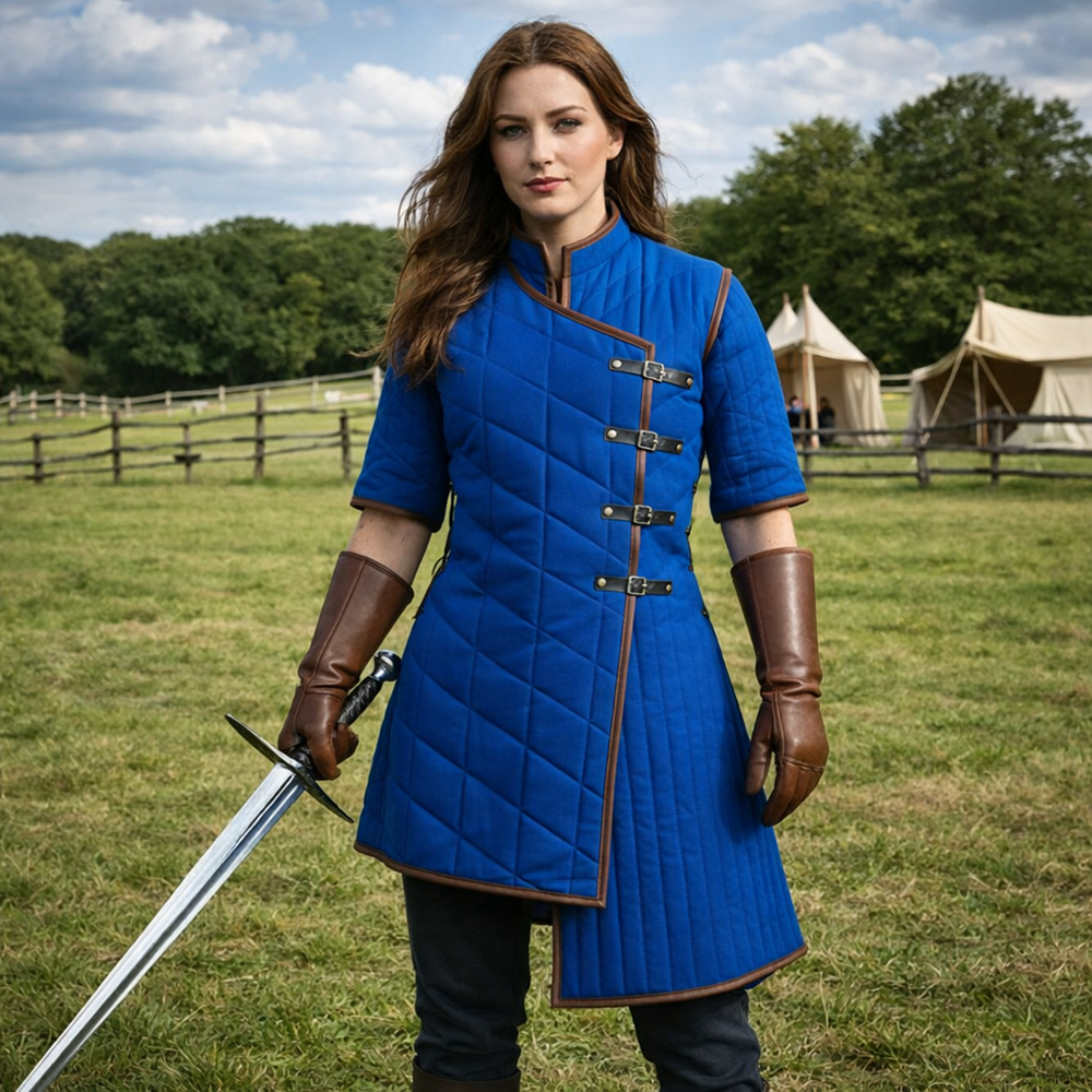 Medieval Yellow Gambeson | LARP Viking Quilted Jacket Costume
