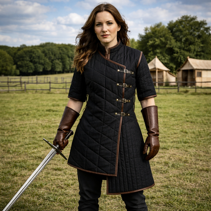 Medieval Yellow Gambeson | LARP Viking Quilted Jacket Costume