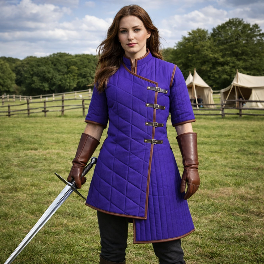 Medieval Yellow Gambeson | LARP Viking Quilted Jacket Costume