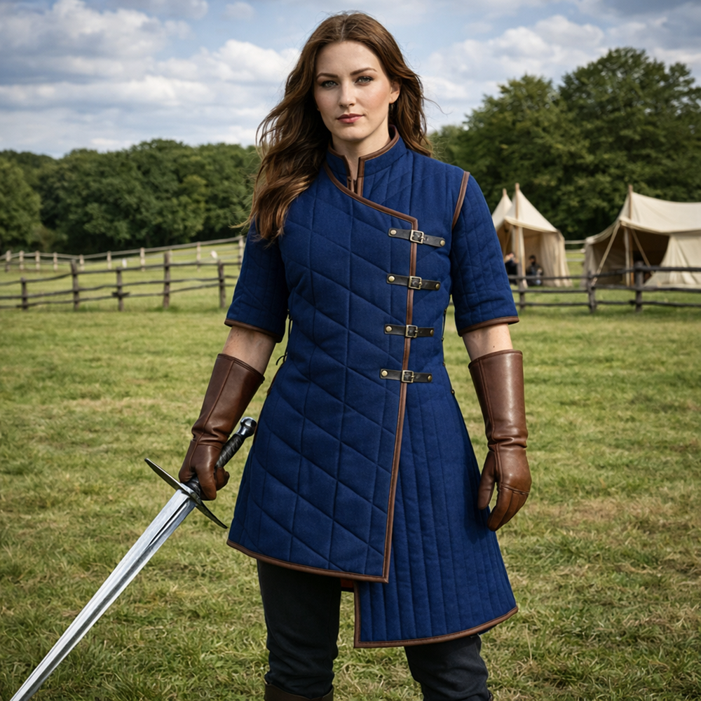 Medieval Yellow Gambeson | LARP Viking Quilted Jacket Costume