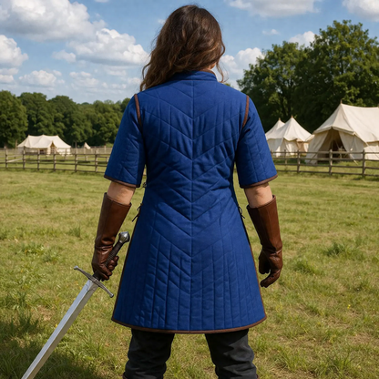 Medieval Yellow Gambeson | LARP Viking Quilted Jacket Costume