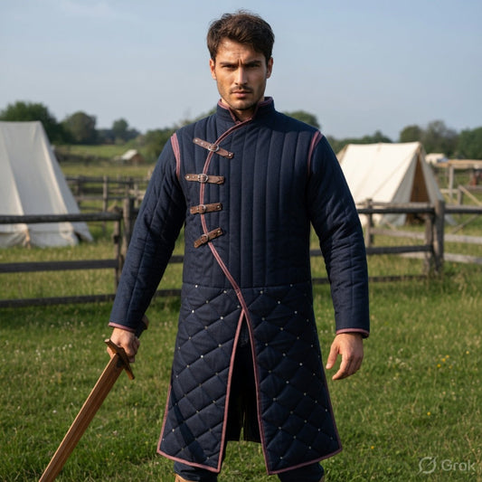 Medieval Cotton Gambeson Jacket – Quilted Aketon Costume Armor