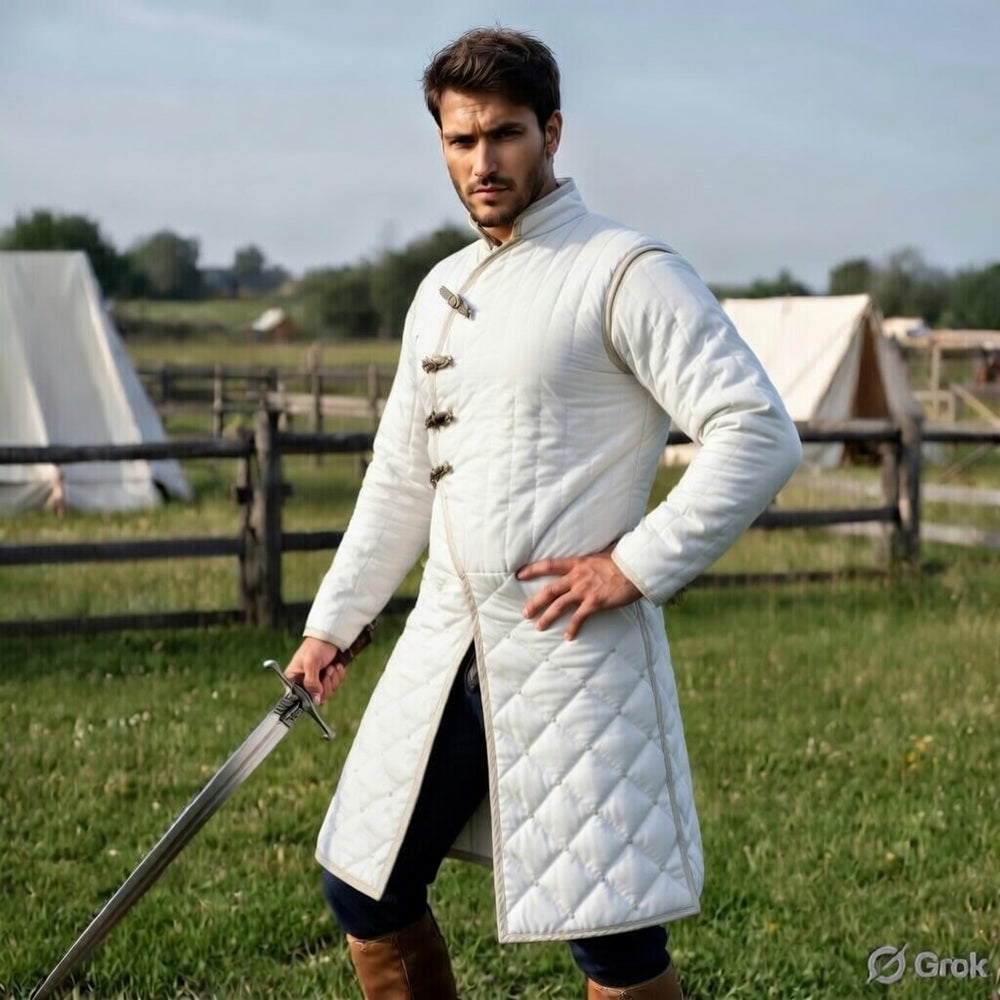 Medieval Cotton Gambeson Jacket – Quilted Aketon Costume Armor