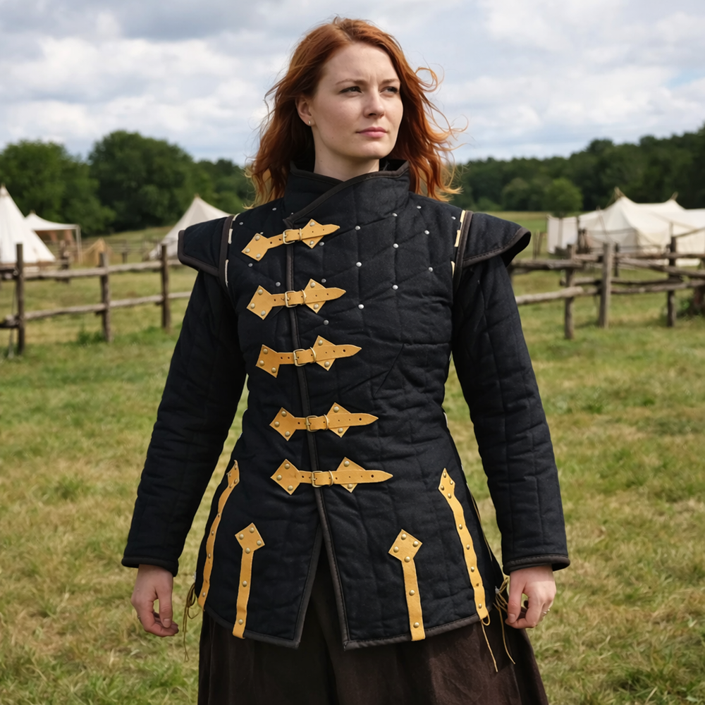 Viking Arming Gambeson Doublet – Full Sleeve Padded Medieval Armor