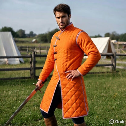 Medieval Cotton Gambeson Jacket – Quilted Aketon Costume Armor