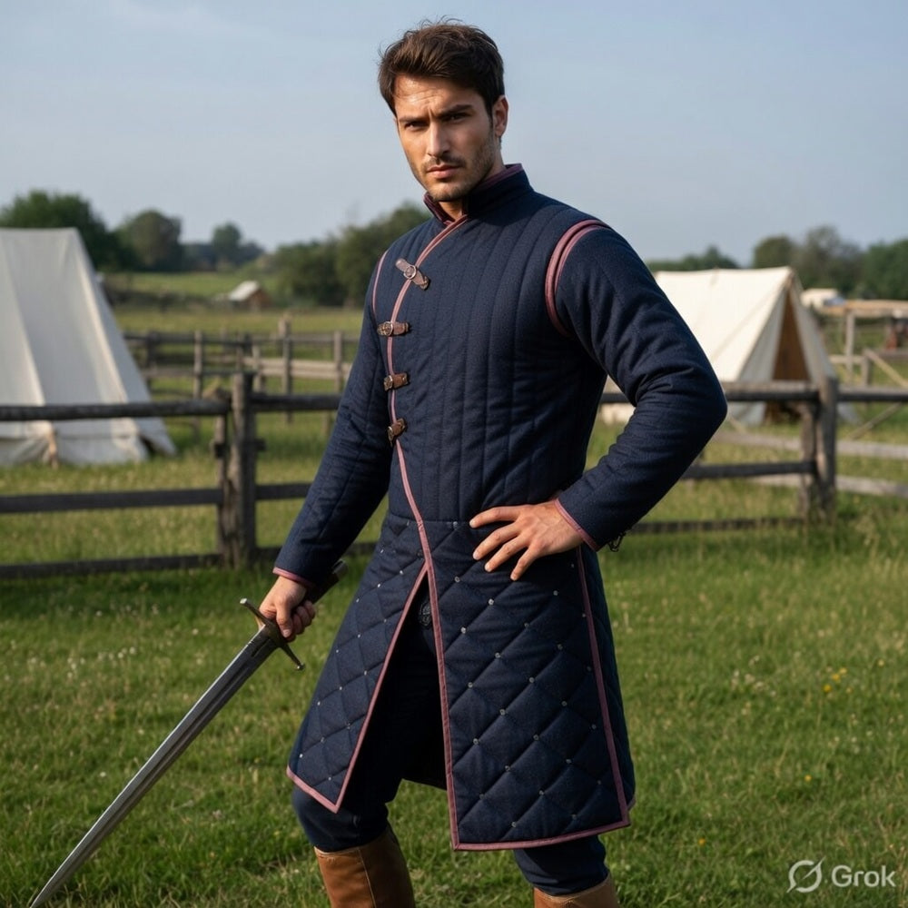 Medieval Cotton Gambeson Jacket – Quilted Aketon Costume Armor
