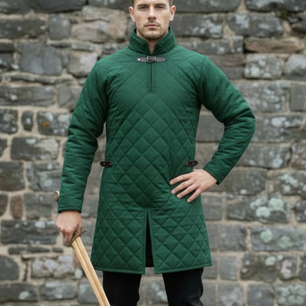 Medieval Renaissance Brown Gambeson Costume Quilted Armor
