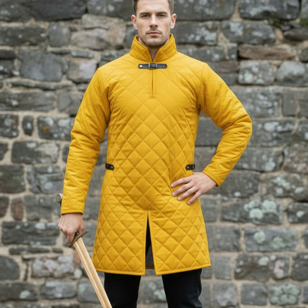 Medieval Renaissance Brown Gambeson Costume Quilted Armor