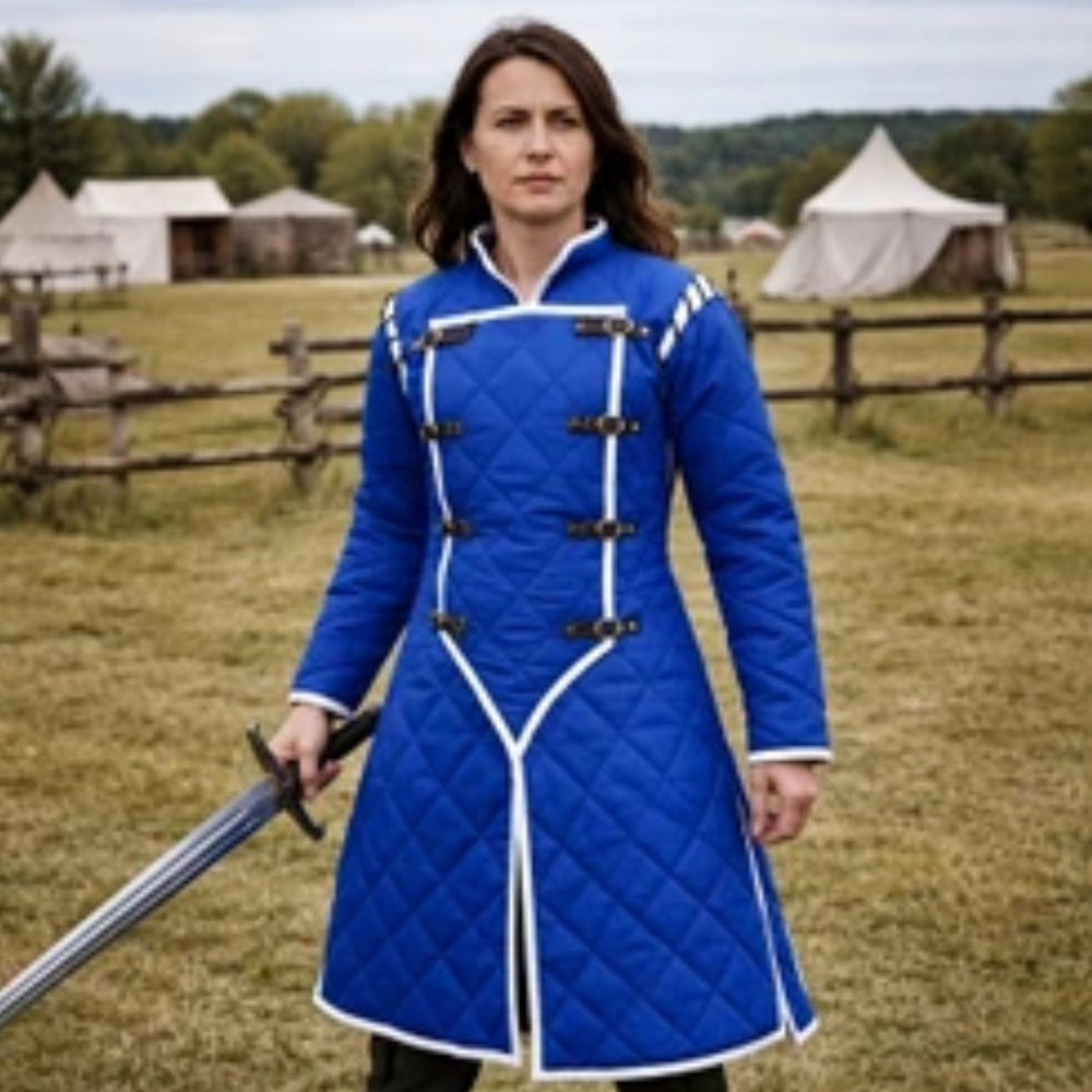 Medieval Gambeson LARP Armor – Viking Padded Jacket Full Sleeves Reenactment Costume