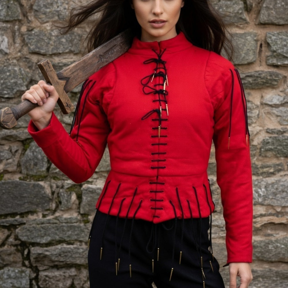 Yellow Lace-Up Medieval Archer Top , Ren faire Gambeson