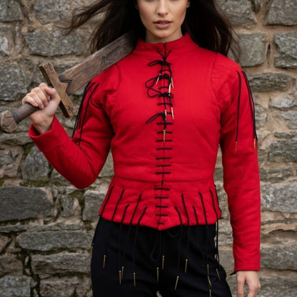 Yellow Lace-Up Medieval Archer Top , Ren faire Gambeson