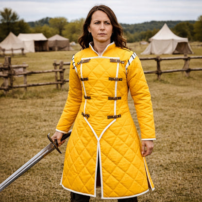 Medieval Gambeson LARP Armor – Viking Padded Jacket Full Sleeves Reenactment Costume