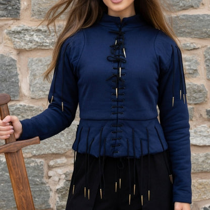 Yellow Lace-Up Medieval Archer Top , Ren faire Gambeson