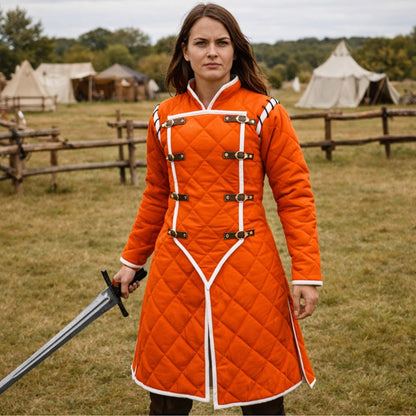 Medieval Gambeson LARP Armor – Viking Padded Jacket Full Sleeves Reenactment Costume