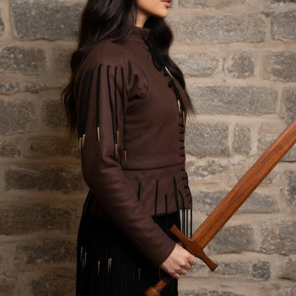 Yellow Lace-Up Medieval Archer Top , Ren faire Gambeson